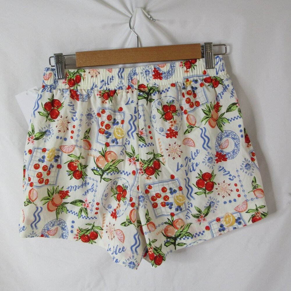 La Dolce Vita Printed Graphic Boxer Shorts Vinyl Threads Cottagecore Size XS NWT